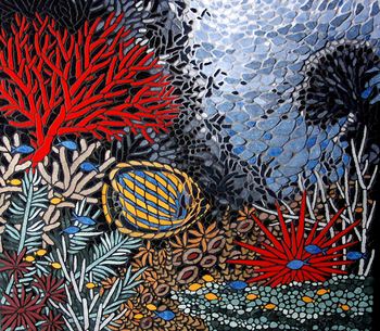 Mosaik-Gemälde: Mosaikkunst: Korallenriff