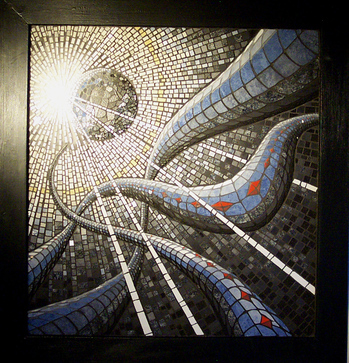 Mosaik-Gemälde: Mosaik: Licht und Finsternis