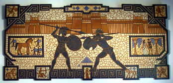 Mosaik-Gemälde: Mosaikkunst: Kampf um Troja