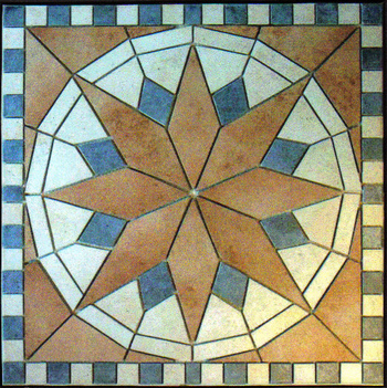 Mosaike auf Netz: Mosaik : Windrose