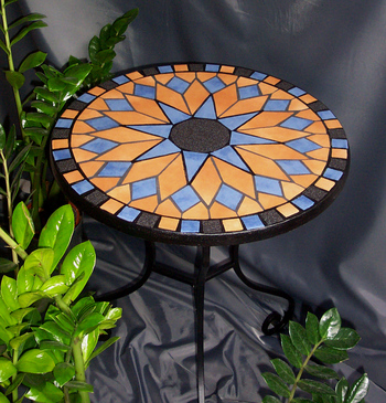 Mosaik-Tische: Mosaik : Tisch STARON terracotta-blau