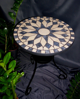 Mosaik-Tische: Mosaik : Tisch STARON weiß-schwarz