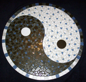 Mosaik-Tische: Mosaik : Tischplatte YING&YANG